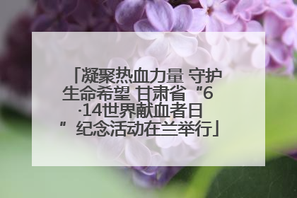 凝聚热血力量 守护生命希望 甘肃省“6 ·14世界献血者日”纪念活动在兰举行