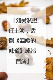 刘昊然担任主演，话剧《温暖的味道》成都首演
