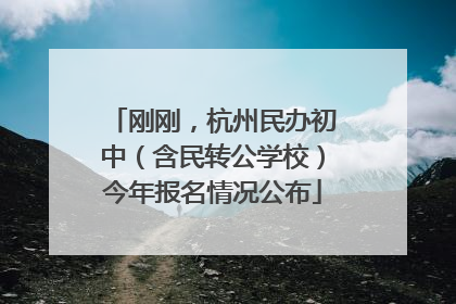 刚刚，杭州民办初中（含民转公学校）今年报名情况公布