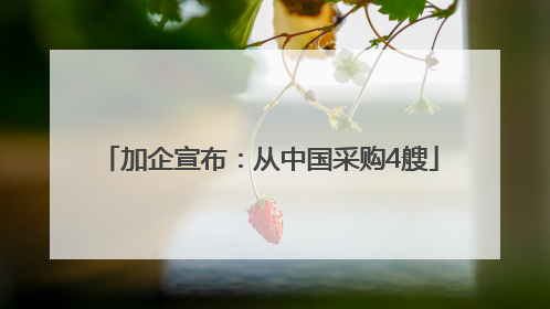加企宣布：从中国采购4艘