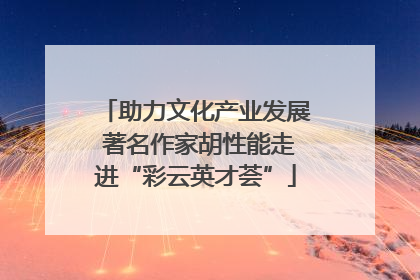 助力文化产业发展 著名作家胡性能走进“彩云英才荟”