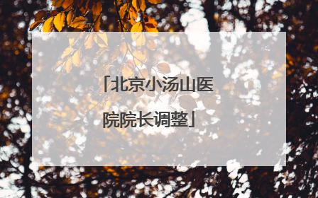 北京小汤山医院院长调整