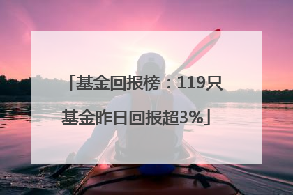 基金回报榜：119只基金昨日回报超3%