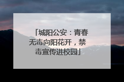 城阳公安：青春无毒向阳花开，禁毒宣传进校园