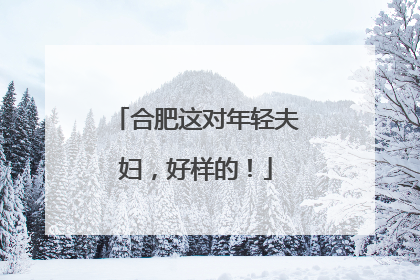 合肥这对年轻夫妇，好样的！