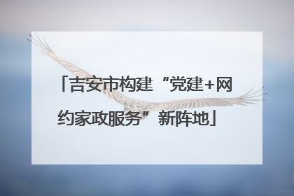 吉安市构建“党建+网约家政服务”新阵地