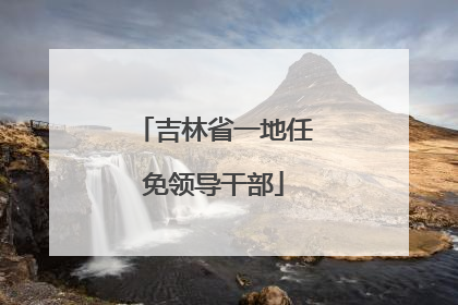 吉林省一地任免领导干部