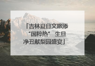 吉林夏日文旅添“国粹热” 生旦净丑献梨园盛宴