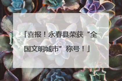 喜报！永春县荣获“全国文明城市”称号！