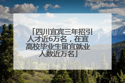 四川宜宾三年招引人才近6万名，在宜高校毕业生留宜就业人数近万名