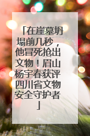 在崖墓坍塌前几秒，他冒死抢出文物！眉山杨宇春获评四川省文物安全守护者