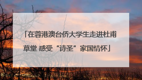 在蓉港澳台侨大学生走进杜甫草堂 感受“诗圣”家国情怀
