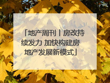 地产周刊丨房改持续发力 加快构建房地产发展新模式
