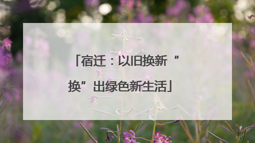 宿迁：以旧换新“换”出绿色新生活