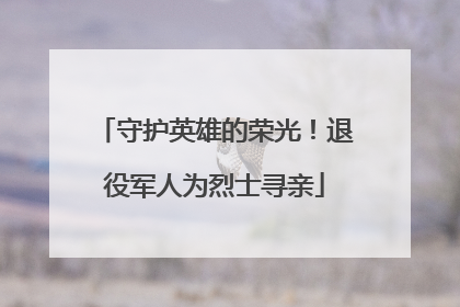 守护英雄的荣光！退役军人为烈士寻亲
