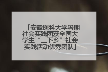 安徽医科大学暑期社会实践团获全国大学生“三下乡”社会实践活动优秀团队