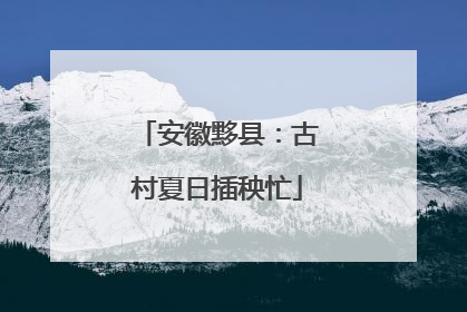 安徽黟县：古村夏日插秧忙