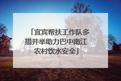 宜宾帮扶工作队多措并举助力巴中南江农村饮水安全