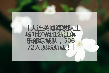 大连英博海发队主场1比0战胜浙江俱乐部绿城队，50672人现场助威！