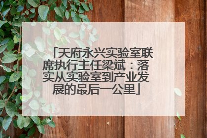 天府永兴实验室联席执行主任梁斌：落实从实验室到产业发展的最后一公里