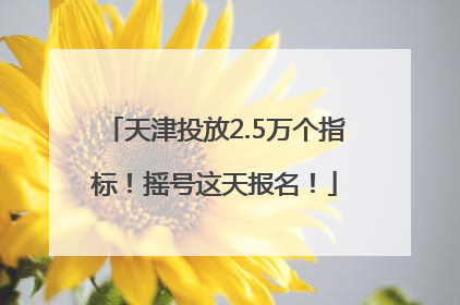 天津投放2.5万个指标！摇号这天报名！