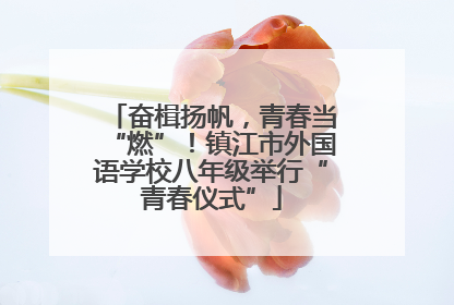 奋楫扬帆，青春当“燃”！镇江市外国语学校八年级举行“青春仪式”