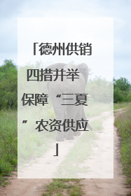 德州供销四措并举 保障“三夏”农资供应