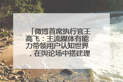 微博首席执行官王高飞：主流媒体有能力带领用户认知世界，在舆论场中搭建理性的讨论空间