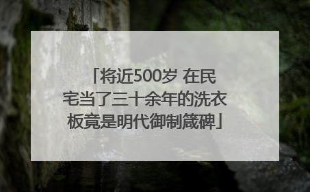 将近500岁 在民宅当了三十余年的洗衣板竟是明代御制箴碑