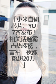 小米自研芯片、YU7齐发布！相关话题霸占热搜榜，雷军一夜涨粉超20万