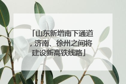 山东新增南下通道，济南、徐州之间将建设新高铁线路