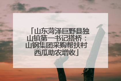 山东菏泽巨野县独山镇第一书记搭桥：山钢集团采购帮扶村西瓜助农增收