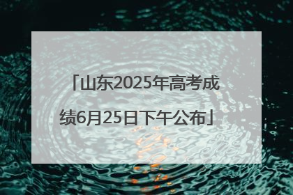 山东2025年高考成绩6月25日下午公布