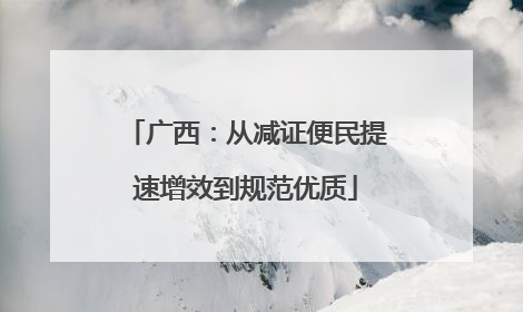 广西：从减证便民提速增效到规范优质