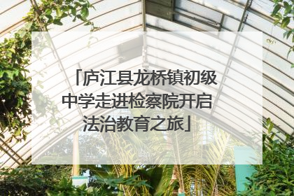 庐江县龙桥镇初级中学走进检察院开启法治教育之旅