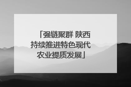 强链聚群 陕西持续推进特色现代农业提质发展