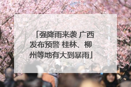 强降雨来袭 广西发布预警 桂林、柳州等地有大到暴雨
