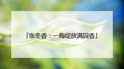 张冬香：一梅绽放满园香