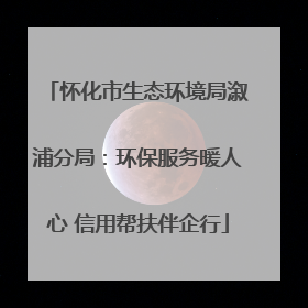 怀化市生态环境局溆浦分局：环保服务暖人心 信用帮扶伴企行