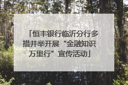 恒丰银行临沂分行多措并举开展“金融知识万里行”宣传活动
