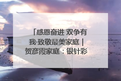感恩奋进 双争有我·致敬最美家庭｜贺彦霞家庭：银针彩线绣出好日子