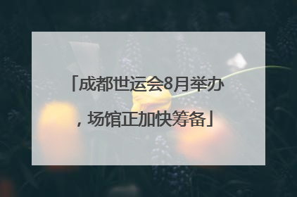 成都世运会8月举办，场馆正加快筹备