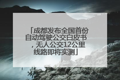 成都发布全国首份自动驾驶公交白皮书，无人公交12公里线路即将实测