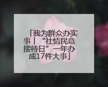 我为群众办实事丨“社情民意接待日”一年办成17件大事