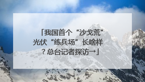 我国首个“沙戈荒”光伏“练兵场”长啥样？总台记者探访→