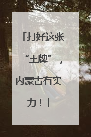 打好这张“王牌”，内蒙古有实力！