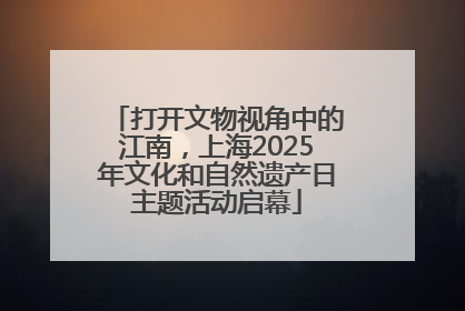 打开文物视角中的江南，上海2025年文化和自然遗产日主题活动启幕