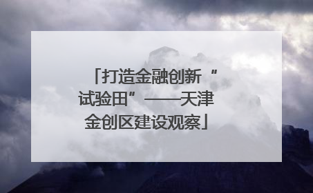 打造金融创新“试验田”——天津金创区建设观察