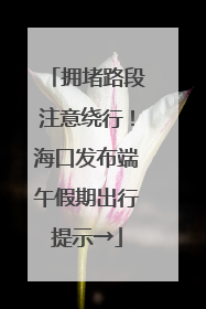 拥堵路段注意绕行！海口发布端午假期出行提示→