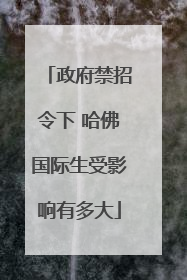 政府禁招令下 哈佛国际生受影响有多大